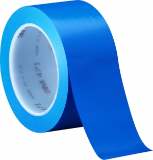 3М 471 Виниловая односторонняя клейкая лента, 0,13мм х 50мм х 33м, голубая