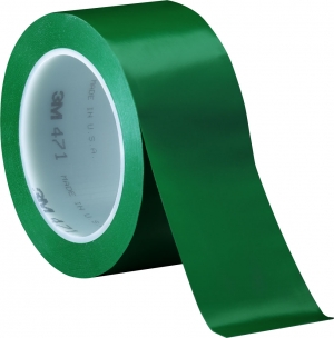 3М 471 Виниловая односторонняя клейкая лента, 0,13мм х 50мм х 33м, зеленая