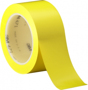 3М 471 Виниловая односторонняя клейкая лента, 0,13мм х 50мм х 33м, желтая