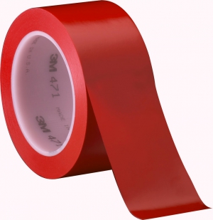 3М 471 Виниловая односторонняя клейкая лента, 0,13мм х 50мм х 33м, красная