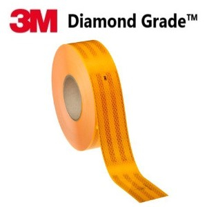 Светоотражающая лента желтая 3M Diamond Grade 983-71, ширина 55 мм, в рулоне 50м
