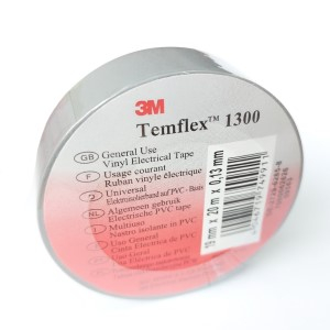 Ізоляційна стрічка ПВХ сіра 3М Temflex 1300, рулон 19мм х 20м