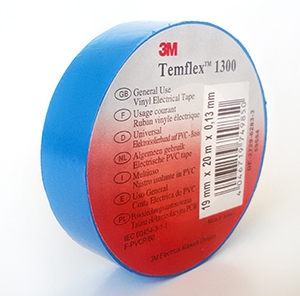 Изолента ПВХ синяя 3М Temflex 1300, рулон 19мм х 20м