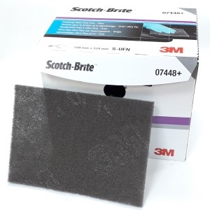 Скотч-Брайт серый 3М 07448, абразивный лист 158 х 224 мм, 1 штука