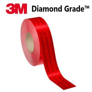 Светоотражающая лента красная 3M Diamond Grade 983-72, ширина 55 мм, в рулоне 50м