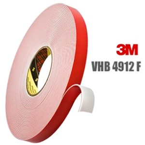 3М VHB 4912F Монтажний двосторонній скотч, товстий (2мм), колір білий, рулон 16.5 метрів